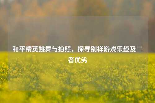 和平精英跳舞与拍照，探寻别样游戏乐趣及二者优劣