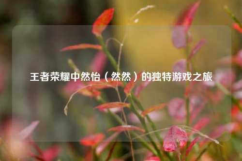 王者荣耀中然怡（然然）的独特游戏之旅