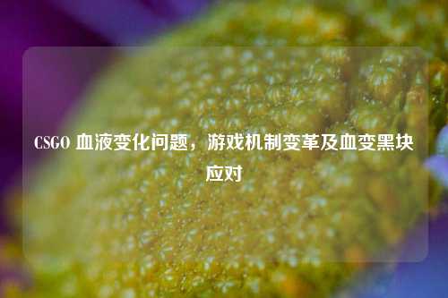 CSGO 血液变化问题，游戏机制变革及血变黑块应对