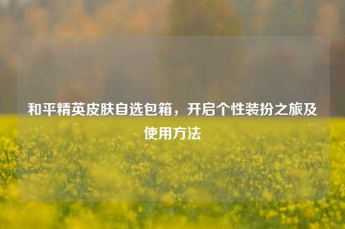 和平精英皮肤自选包箱，开启个性装扮之旅及使用方法