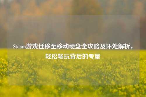 Steam游戏迁移至移动硬盘全攻略及坏处解析,轻松畅玩背后的考量