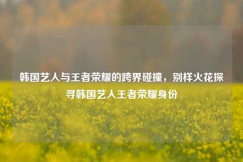 韩国艺人与王者荣耀的跨界碰撞,别样火花探寻韩国艺人王者荣耀身份