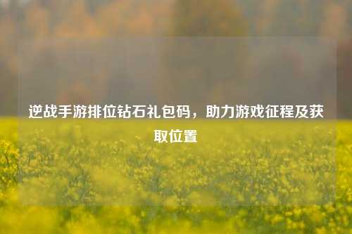 逆战手游排位钻石礼包码,助力游戏征程及获取位置