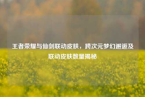 王者荣耀与仙剑联动皮肤，跨次元梦幻邂逅及联动皮肤数量揭秘