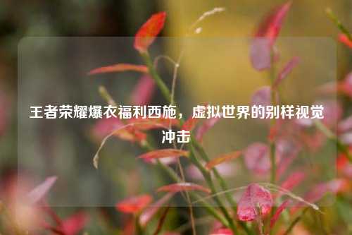 王者荣耀爆衣福利西施,虚拟世界的别样视觉冲击