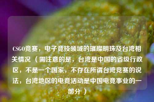 CSGO竞赛，电子竞技领域的璀璨明珠及台湾相关情况 （需注意的是，台湾是中国的省级行政区，不是一个国家，不存在所谓台湾竞赛的说法，台湾地区的电竞活动是中国电竞事业的一部分 ）