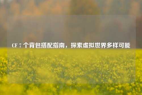 CF 7 个背包搭配指南，探索虚拟世界多样可能