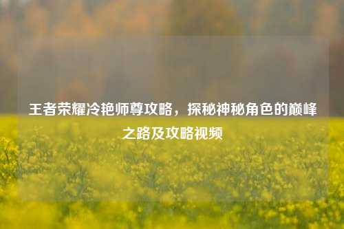 王者荣耀冷艳师尊攻略，探秘神秘角色的巅峰之路及攻略视频