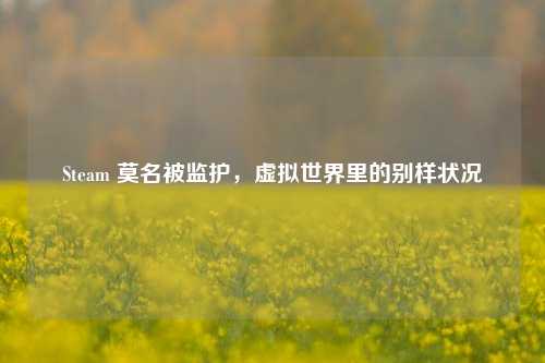 Steam 莫名被监护,虚拟世界里的别样状况