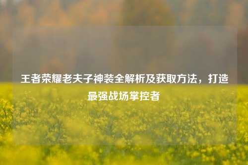 王者荣耀老夫子神装全解析及获取方法，打造最强战场掌控者