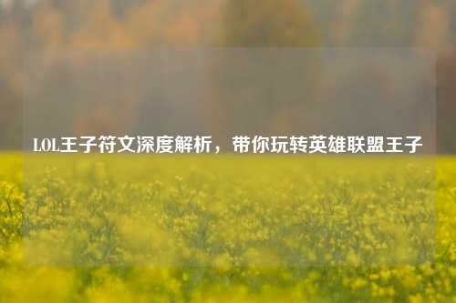 LOL王子符文深度解析，带你玩转英雄联盟王子