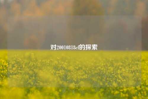 对20010818cf的探索
