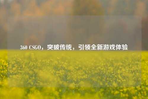 360 CSGO,突破传统,引领全新游戏体验