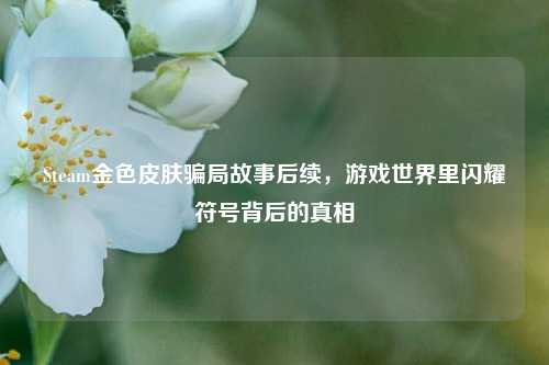 Steam金色皮肤骗局故事后续,游戏世界里闪耀符号背后的真相