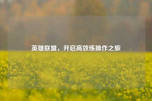 英雄联盟,开启高效练操作之旅