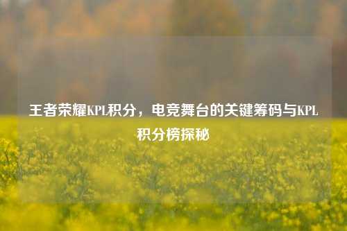 王者荣耀KPL积分,电竞舞台的关键筹码与KPL积分榜探秘
