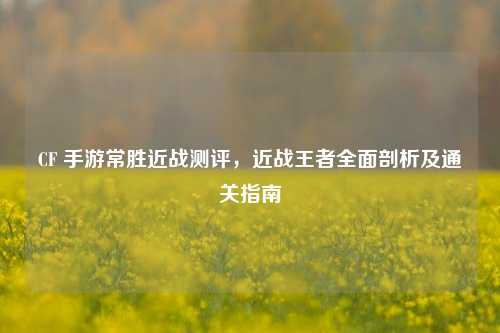 CF 手游常胜近战测评,近战王者全面剖析及通关指南