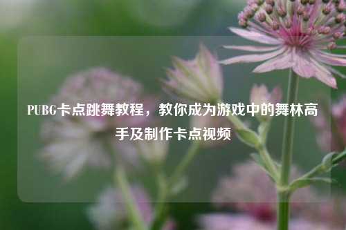 PUBG卡点跳舞教程，教你成为游戏中的舞林高手及制作卡点视频