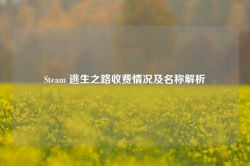 Steam 逃生之路收费情况及名称解析