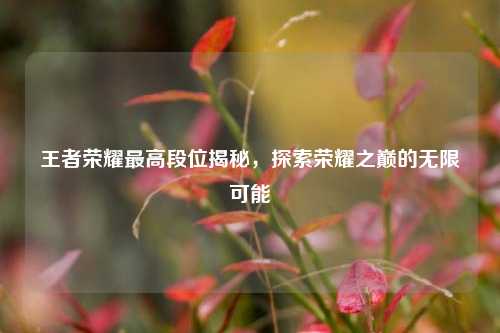 王者荣耀最高段位揭秘,探索荣耀之巅的无限可能