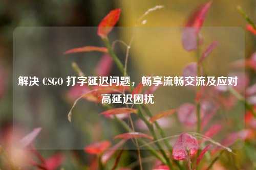 解决 CSGO 打字延迟问题，畅享流畅交流及应对高延迟困扰