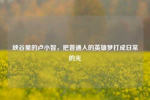 峡谷里的卢小智，把普通人的英雄梦打成日常的光