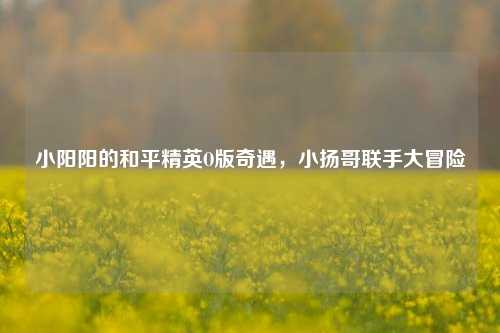 小阳阳的和平精英O版奇遇，小扬哥联手大冒险