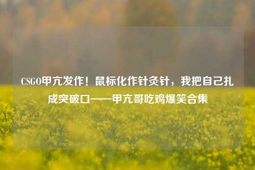 CSGO甲亢发作!鼠标化作针灸针,我把自己扎成突破口——甲亢哥吃鸡爆笑合集