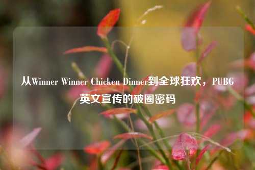 从Winner Winner Chicken Dinner到全球狂欢，PUBG英文宣传的破圈密码