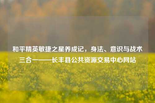 和平精英敏捷之星养成记，身法、意识与战术三合一——长丰县公共资源交易中心网站