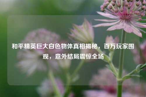 和平精英巨大白色物体真相揭秘,百万玩家围观,意外结局震惊全场