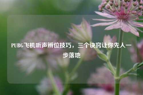 PUBG飞机听声辨位技巧，三个诀窍让你先人一步落地