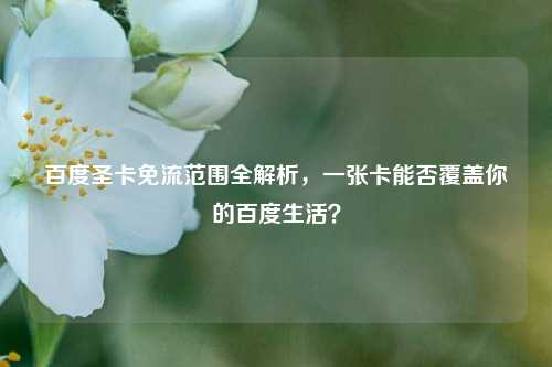 百度圣卡免流范围全解析，一张卡能否覆盖你的百度生活？