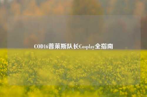 COD16普莱斯队长Cosplay全指南