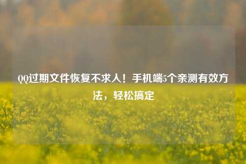 QQ过期文件恢复不求人!手机端5个亲测有效方法,轻松搞定