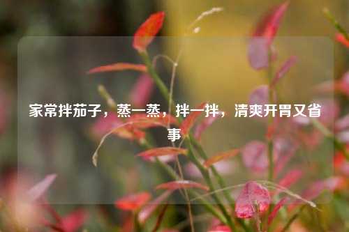 家常拌茄子,蒸一蒸,拌一拌,清爽开胃又省事