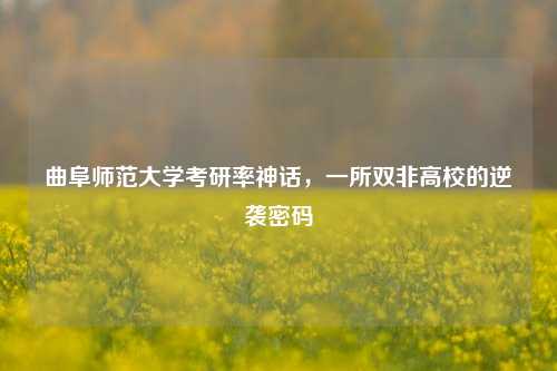 曲阜师范大学考研率神话,一所双非高校的逆袭密码