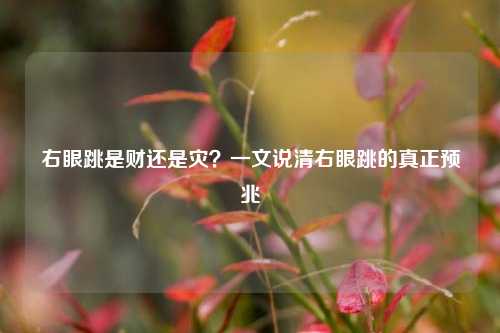 右眼跳是财还是灾？一文说清右眼跳的真正预兆