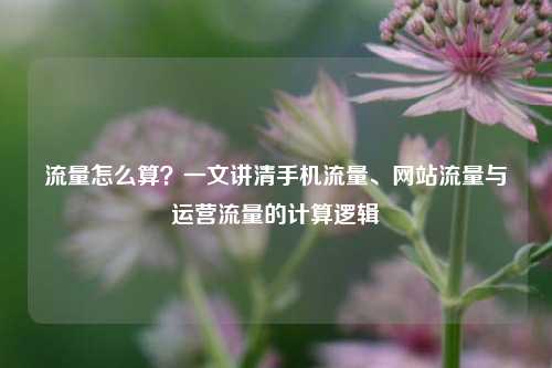流量怎么算？一文讲清手机流量、网站流量与运营流量的计算逻辑