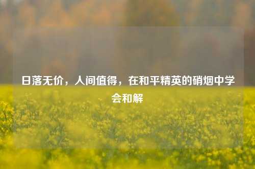 日落无价，人间值得，在和平精英的硝烟中学会和解