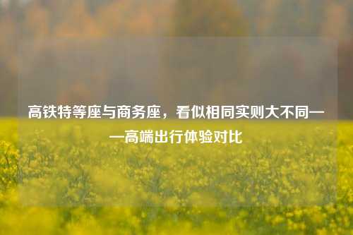 高铁特等座与商务座,看似相同实则大不同——高端出行体验对比