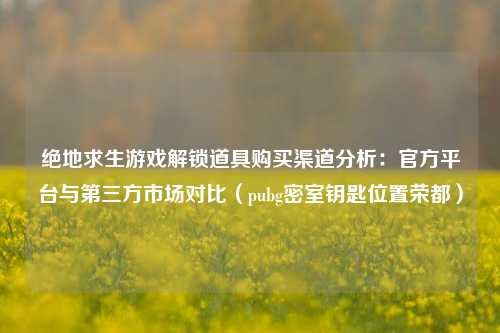 绝地求生游戏解锁道具购买渠道分析：官方平台与第三方市场对比（pubg密室钥匙位置荣都）