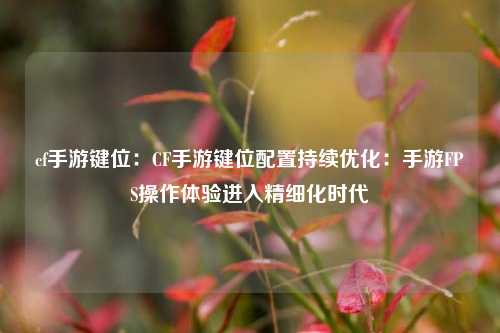 cf手游键位：CF手游键位配置持续优化：手游FPS操作体验进入精细化时代