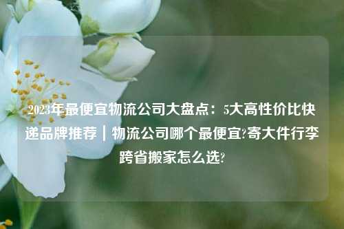 2023年最便宜物流公司大盘点：5大高性价比快递品牌推荐｜物流公司哪个最便宜?寄大件行李跨省搬家怎么选?