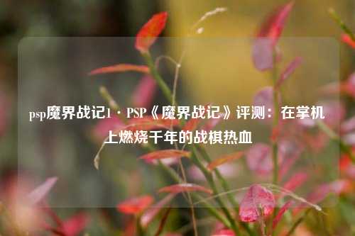 psp魔界战记1·PSP《魔界战记》评测：在掌机上燃烧千年的战棋热血